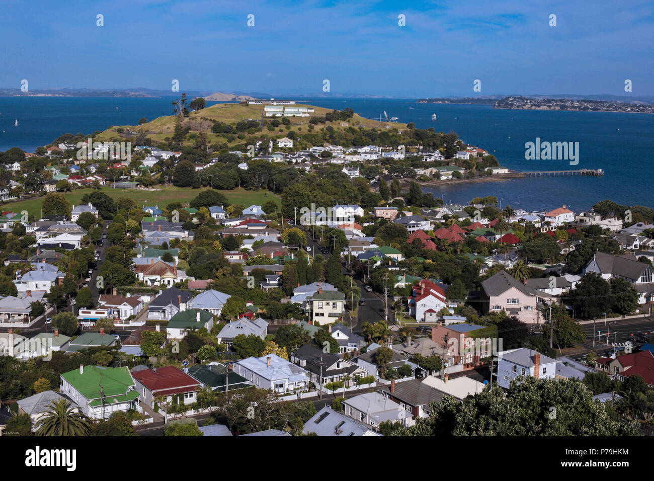 Scenic view of North Head in Devonport, Auckland, New Zealand Stock Photo