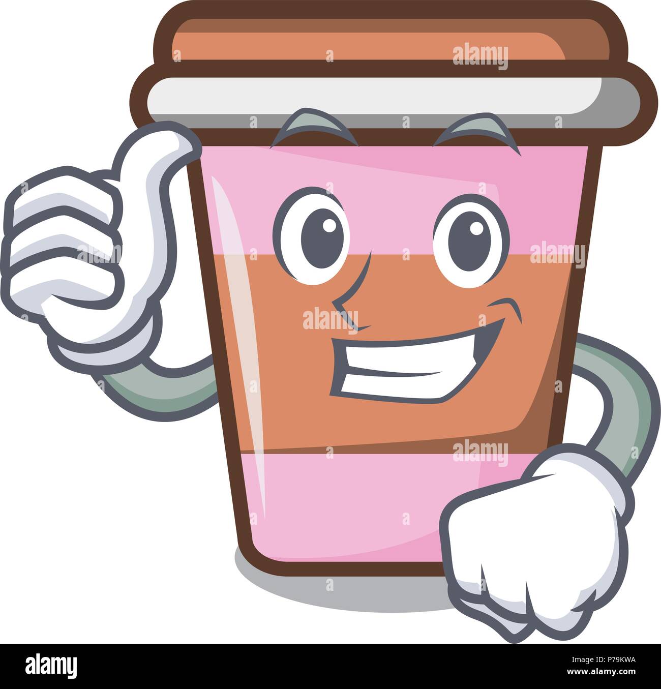 Thumbs up coffee cup character cartoon Stock Vector Image & Art - Alamy