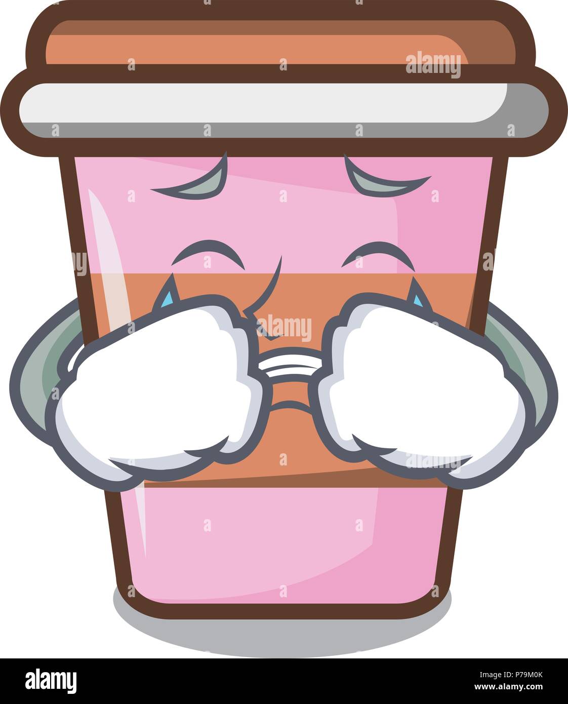 Crying coffee cup mascot cartoon Stock Vector Image & Art Alamy