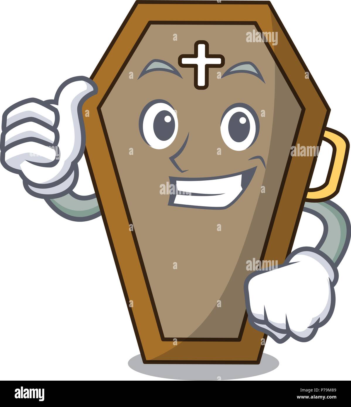 Thumbs up coffin character cartoon style Stock Vector Image & Art Alamy