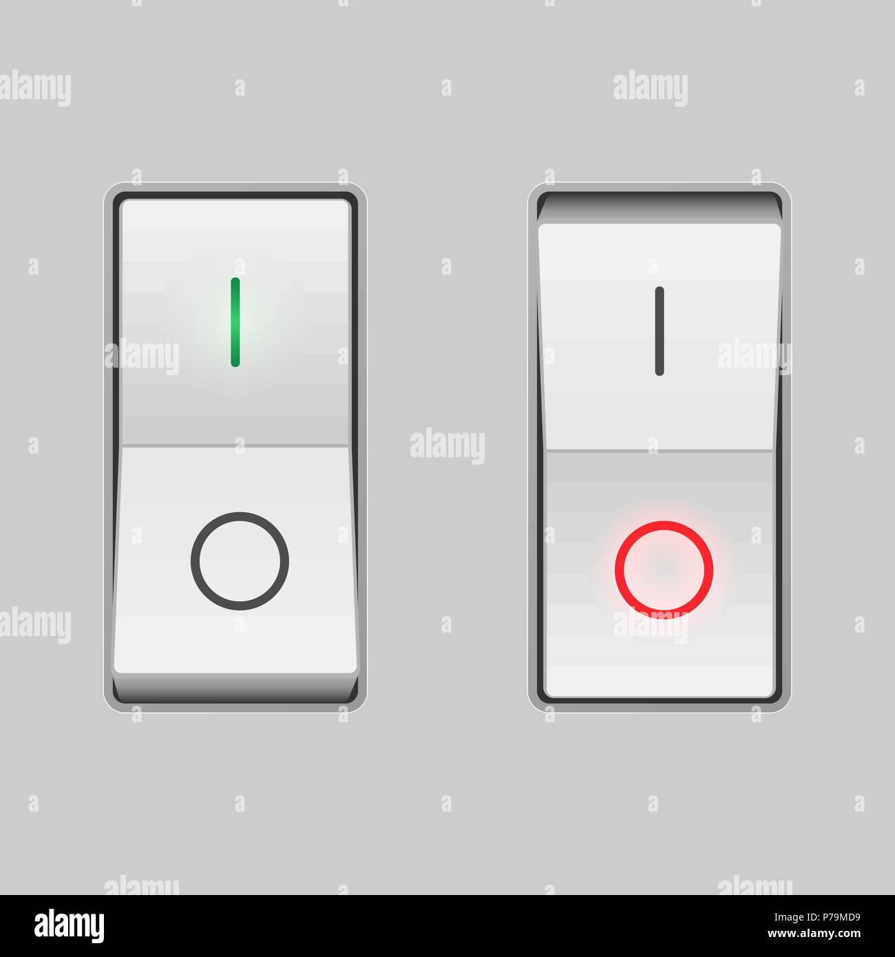 Realistic toggle switch. on and off positions Stock Vector Image & Art ...
