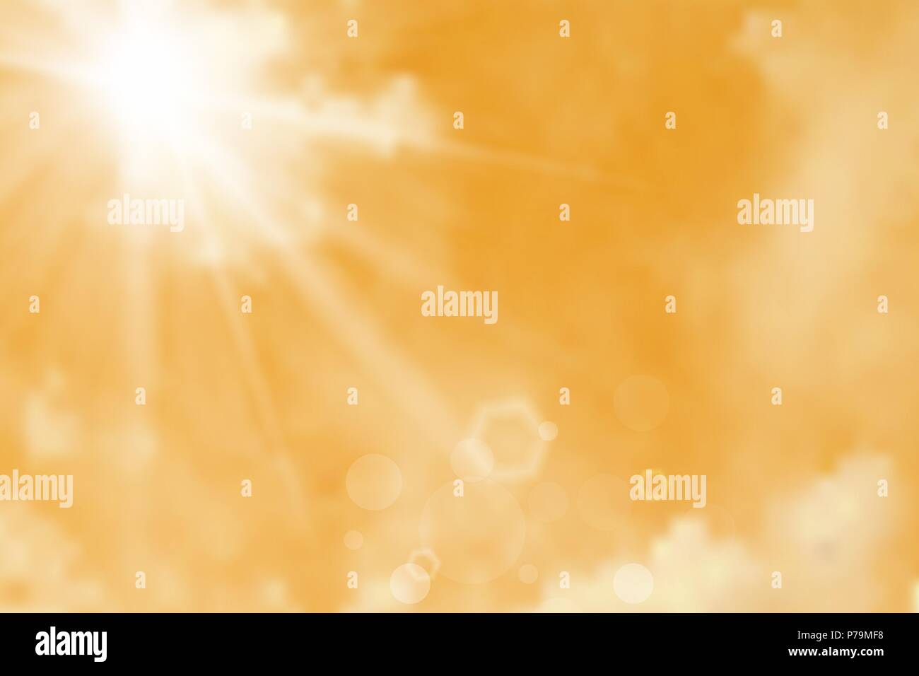 Sky background with clouds and sun, vector illustration Stock Vector ...