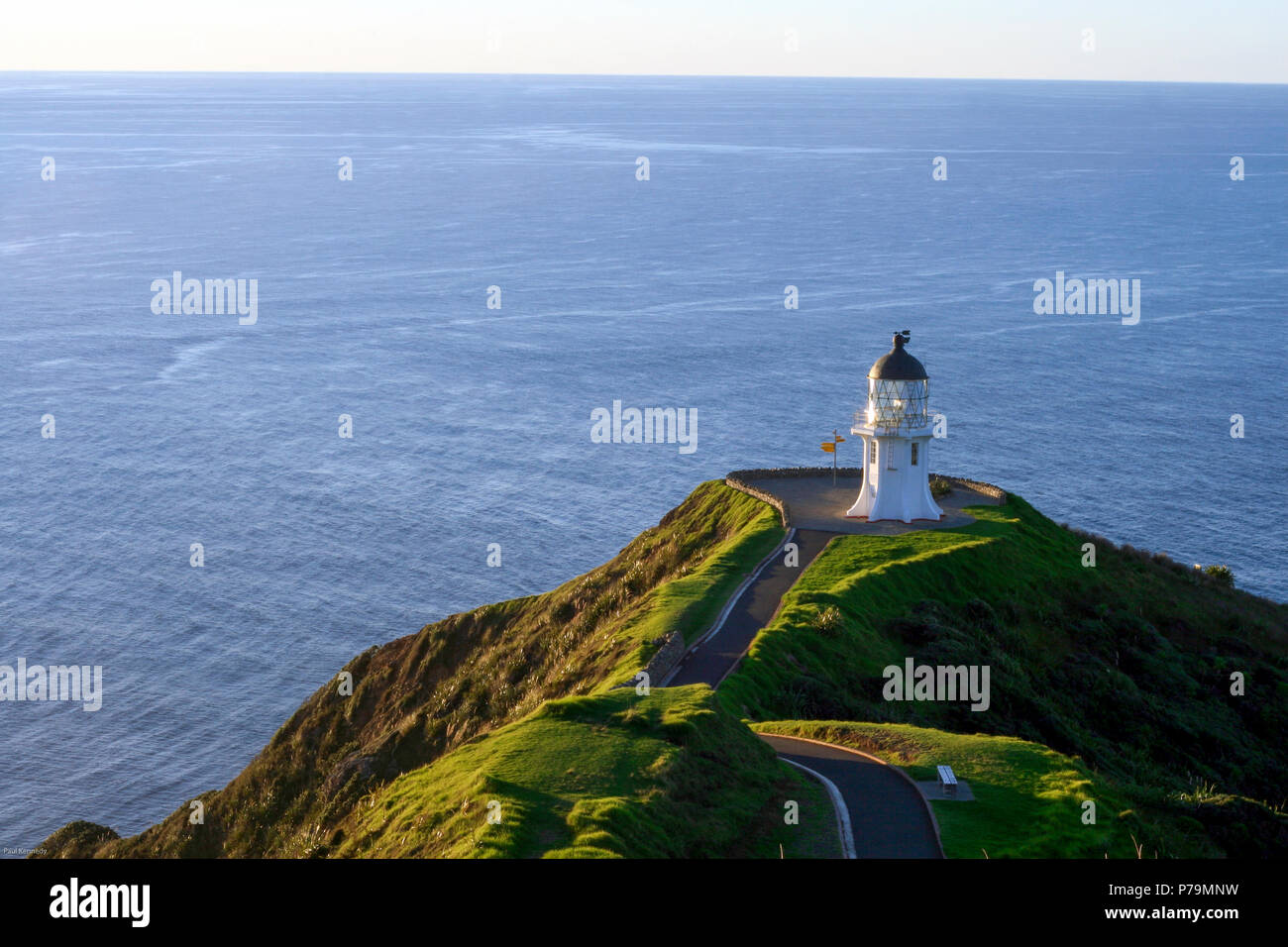 Cape Rienga lighthouse in Northland, New Zealand Stock Photo