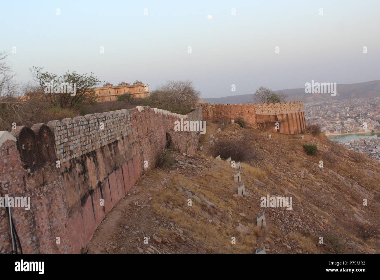 Walls of Nahargarh Fort Jaipur Stock Photo