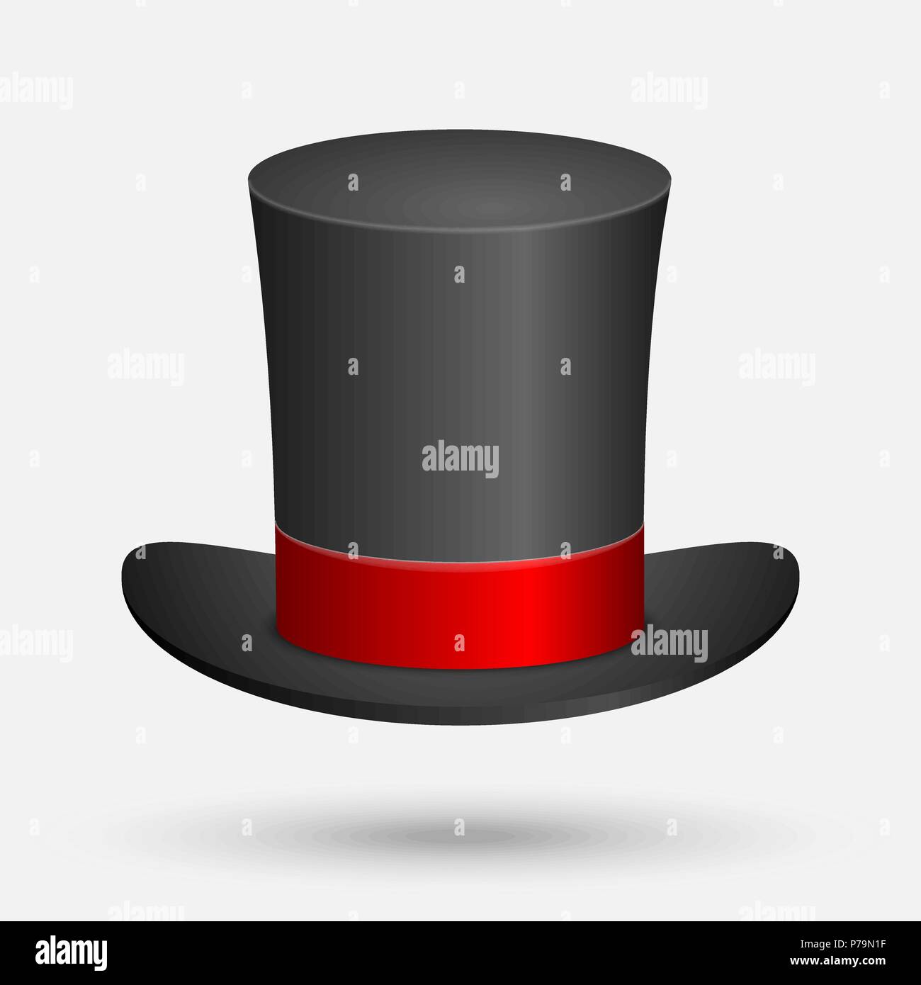 Black Top Hat vector illustration isolated on white background Stock ...