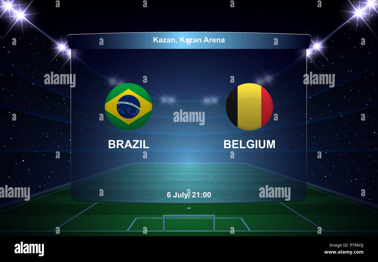 Brazil vs Belgium football scoreboard broadcast graphic soccer template