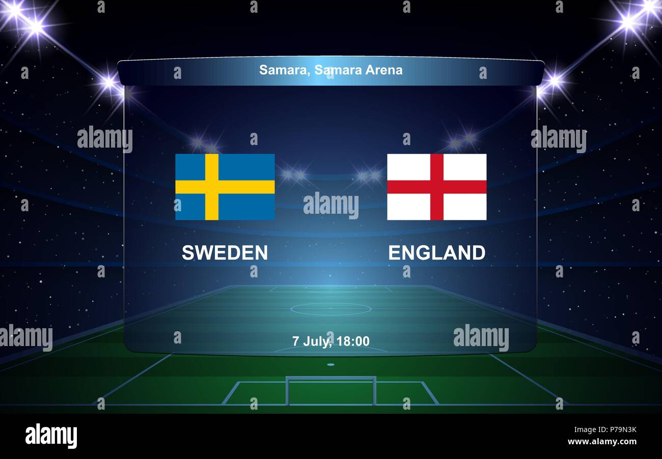 Sweden vs England football scoreboard broadcast graphic soccer template