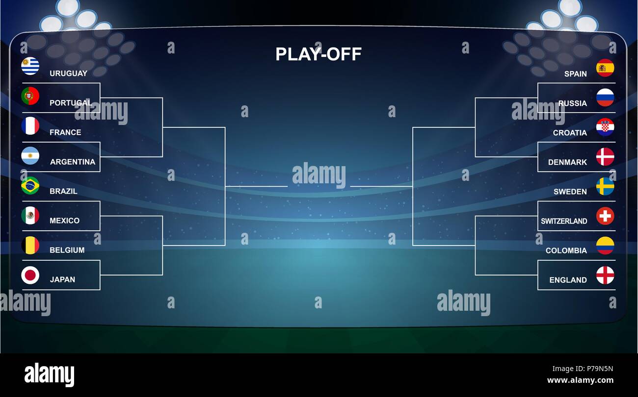 Football 2022 playoff match schedule. Tournament bracket. Football results  table, participating to the final championship knockout. vector illustratio  Stock Vector Image & Art - Alamy