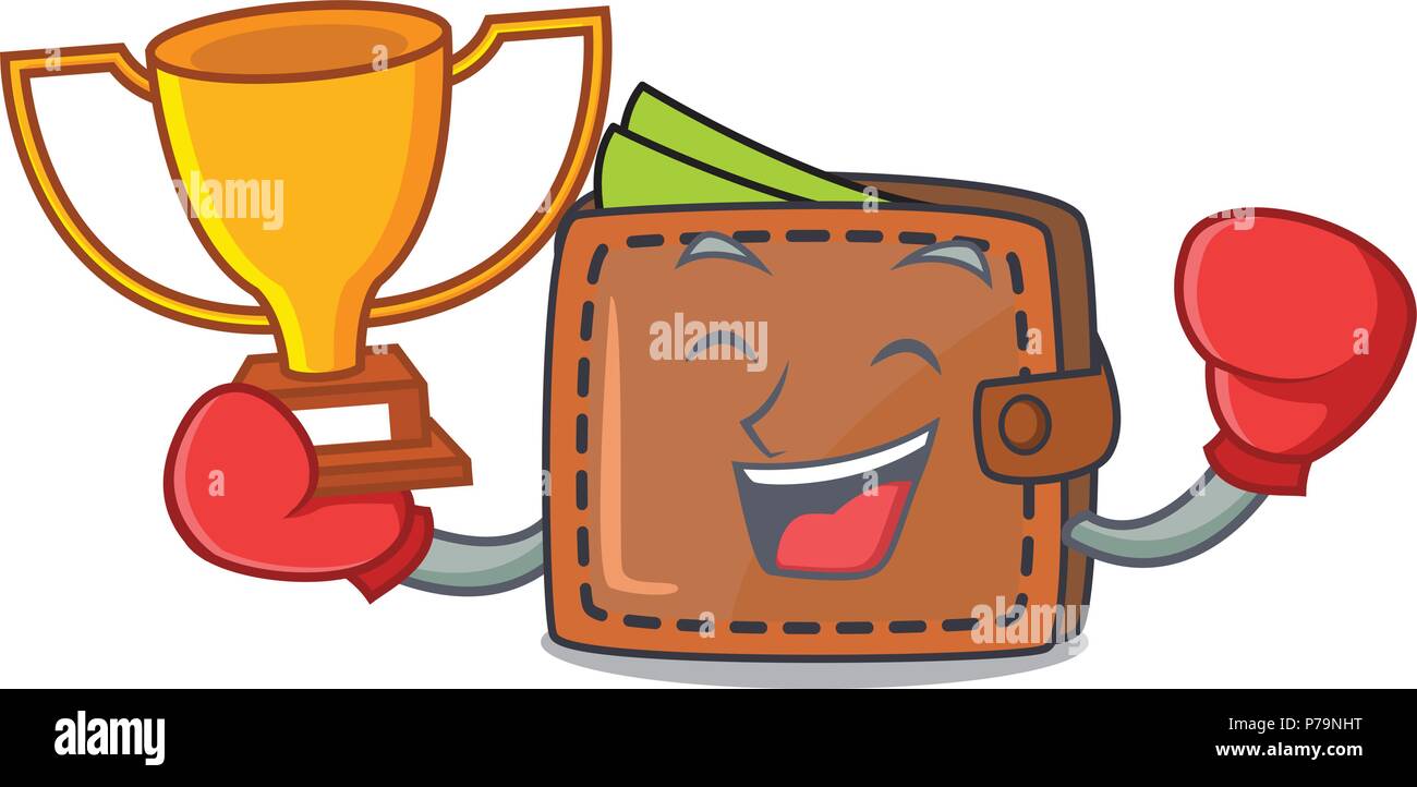 Boxing winner wallet mascot cartoon style Stock Vector Image & Art - Alamy