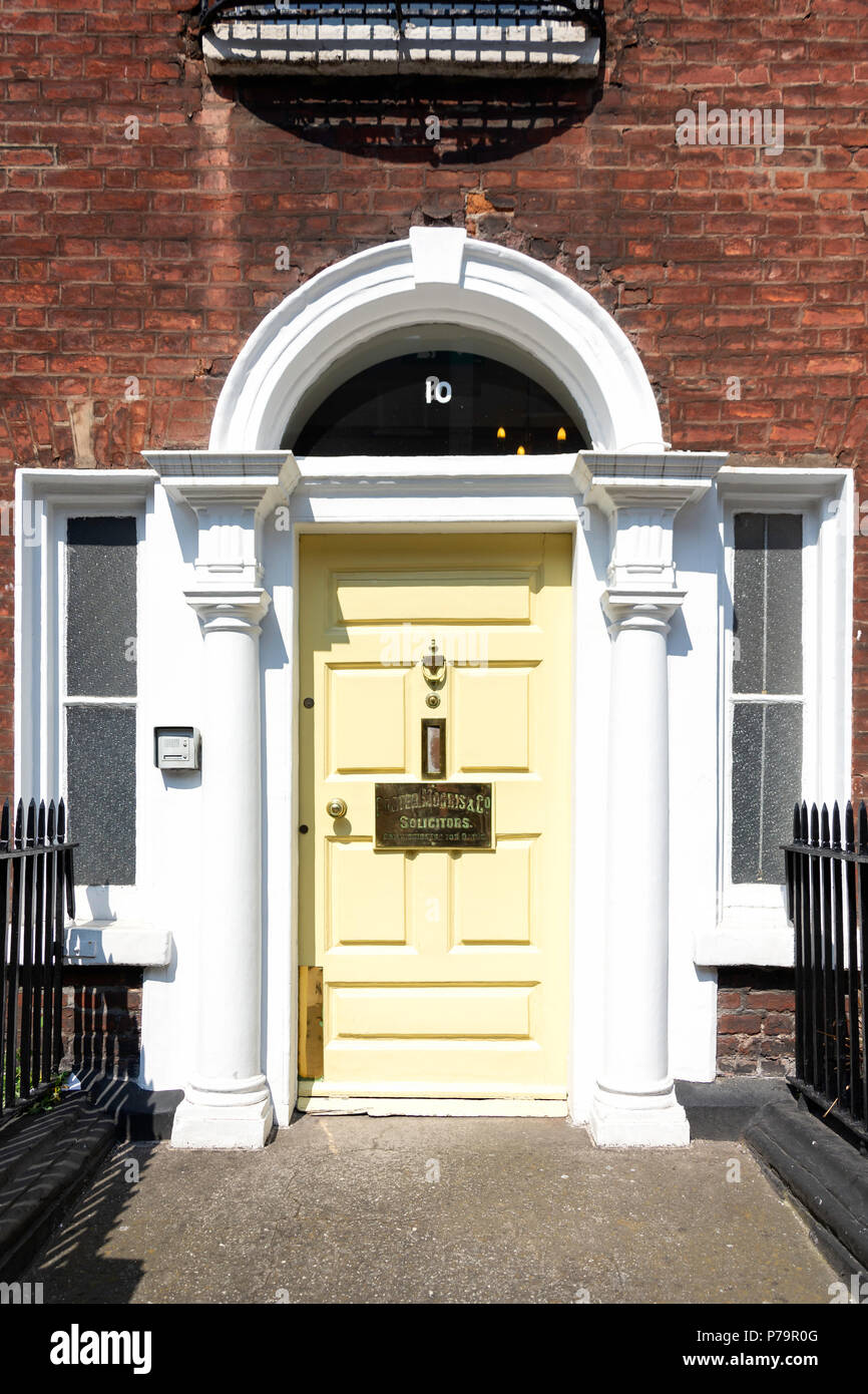 Colourful Georgian doorway, Merrion Square, Dublin, Leinster Province, Republic of Ireland Stock Photo