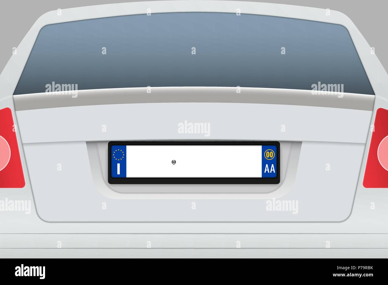 Car Back View with number plate.