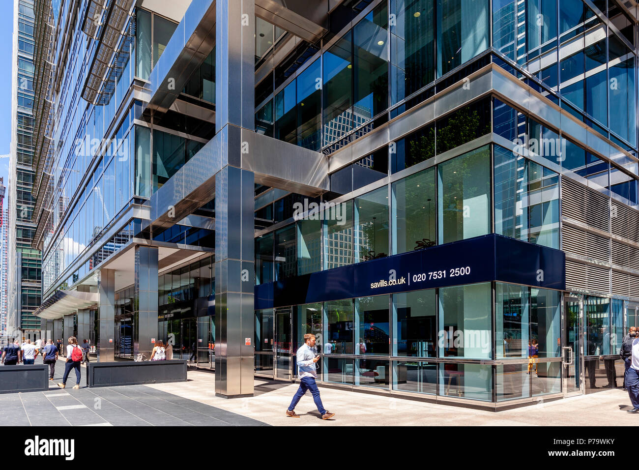 Savills Estate Agent Office, Canary Wharf, London, United Kingdom Stock Photo