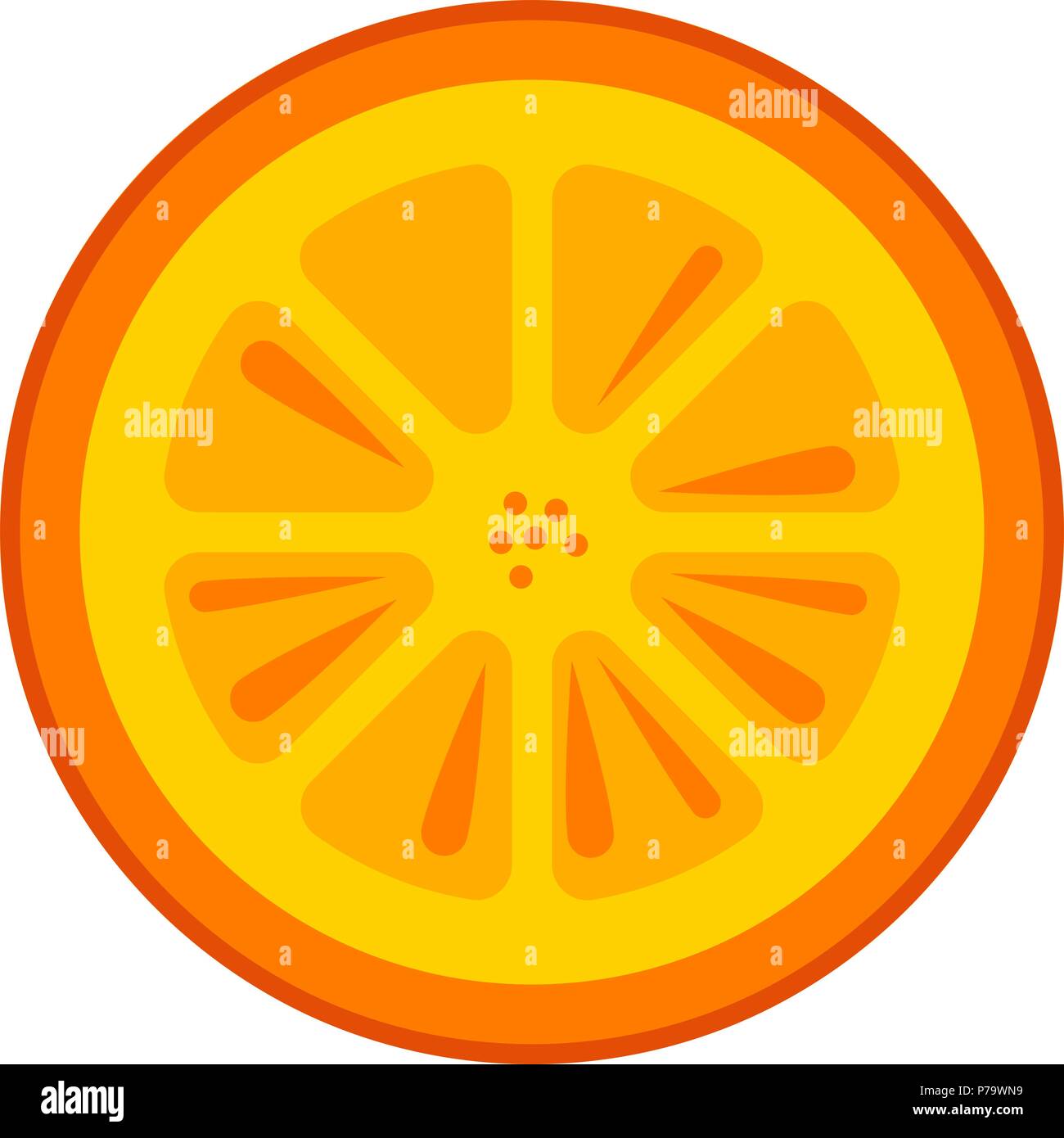 Orange fruit slice vector in flat design style isolated Stock Vector ...