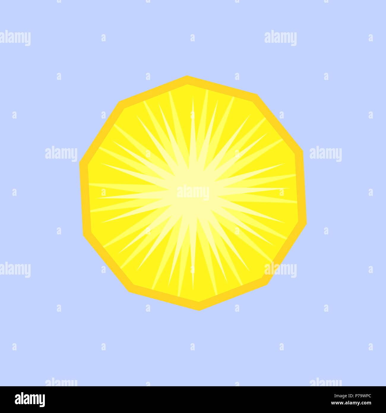 Pineapple fruit slice in a simple minimalism vector art style Stock Vector