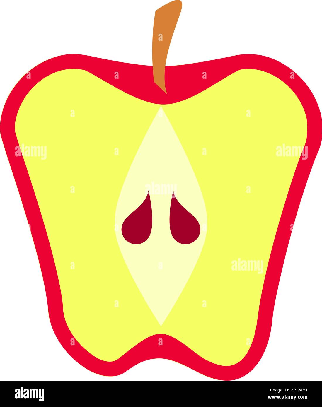 Red apple fruit cut in half vector in flat design style isolated Stock Vector Image & Art Alamy