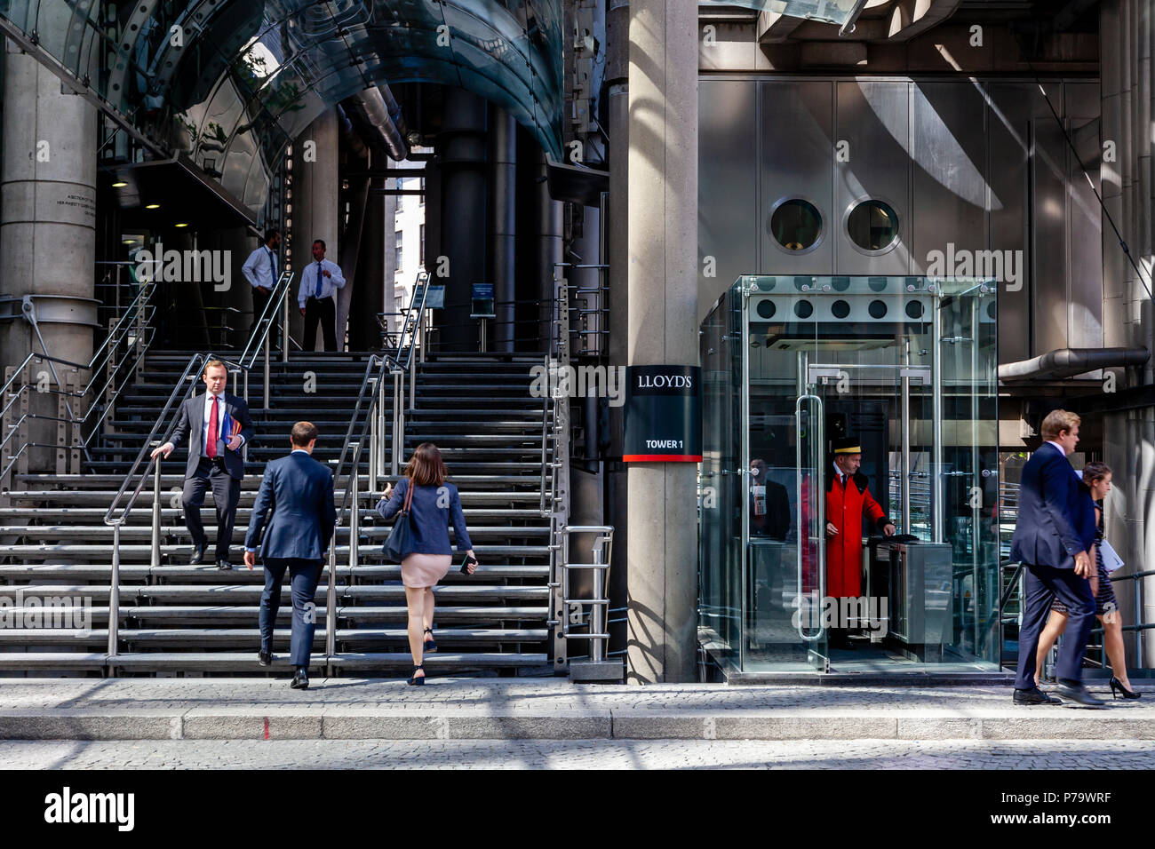The Entrance To The Lloyd’s Building, London, England Stock Photo