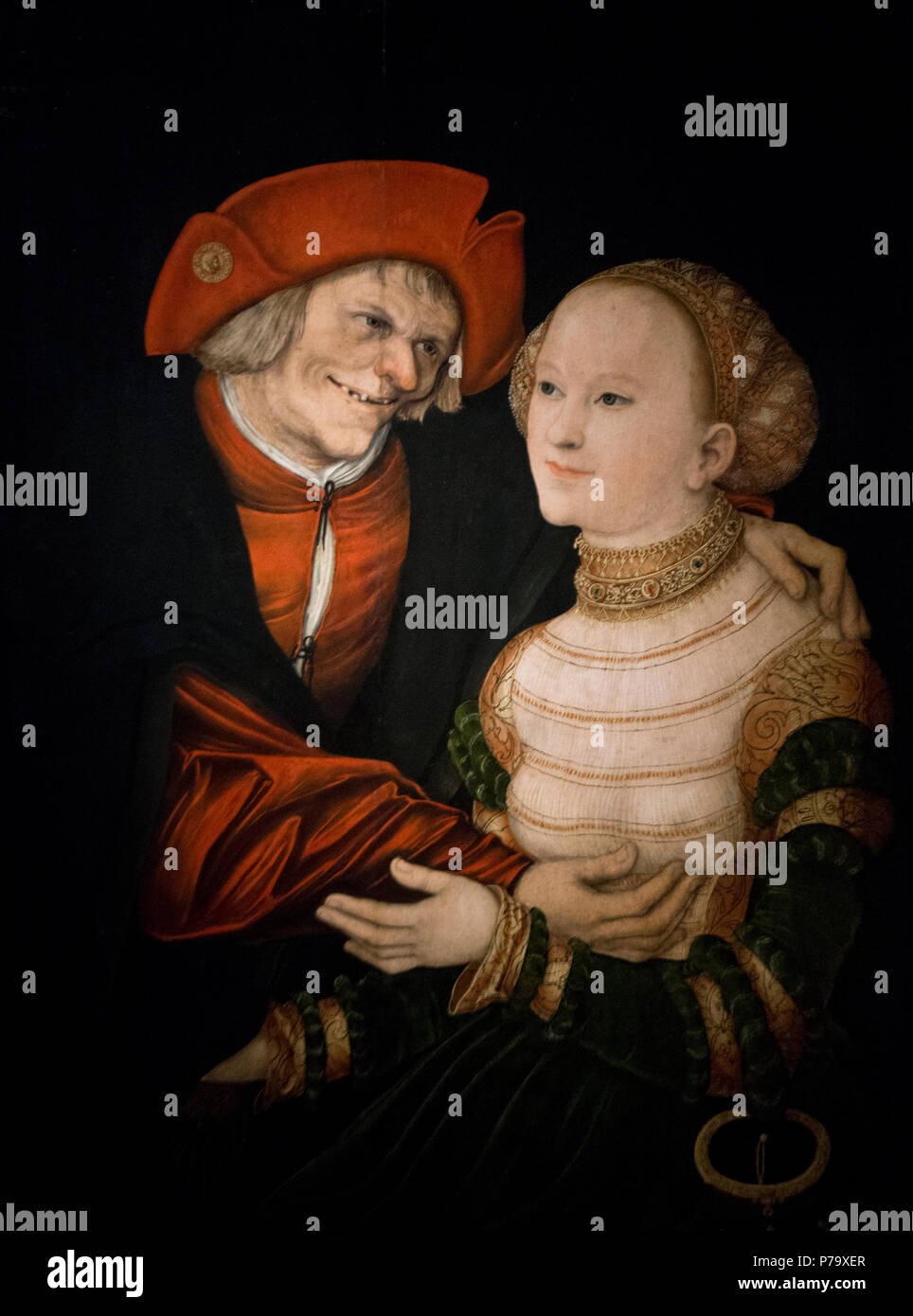 Lucas Cranach the Elder - The Unequal Couple (Matched Couple II) (1522) Stock Photo