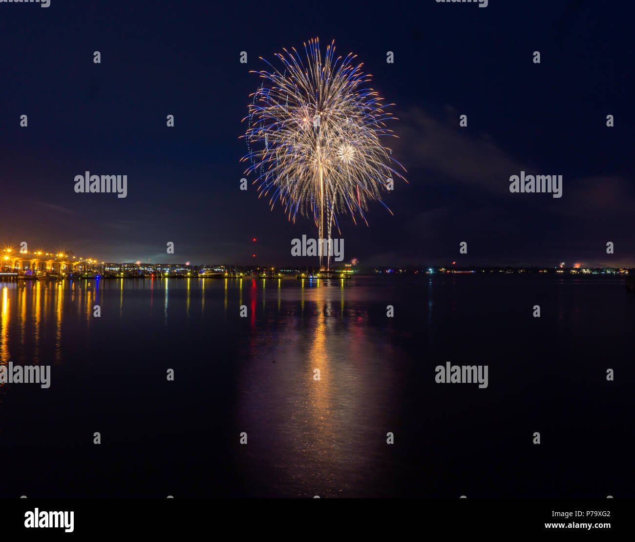 Fourth of July Independence Day Fireworks at Downtown Stuart Riverwalk