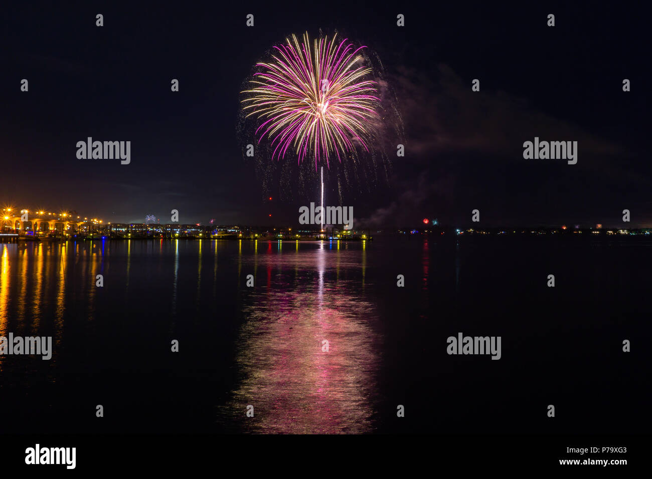 Fourth of July Independence Day Fireworks at Downtown Stuart Riverwalk