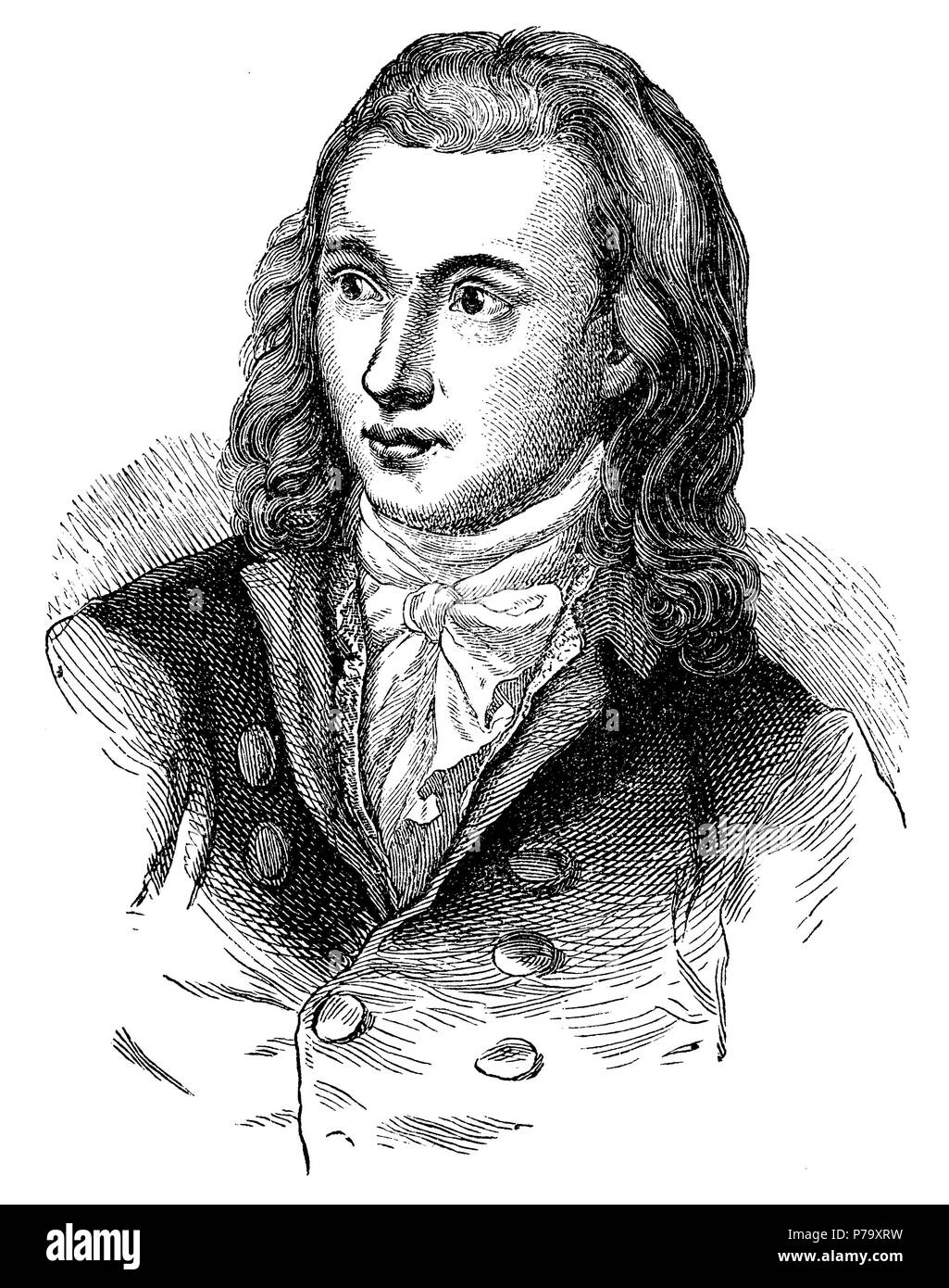 Novalis (born May 2, 1772, Oberwiederstedt, died March 25, 1801, Weissenfels), (German Georg Philipp Friedrich Freiherr von Hardenberg), German poet and philosopher,   1881 Stock Photo