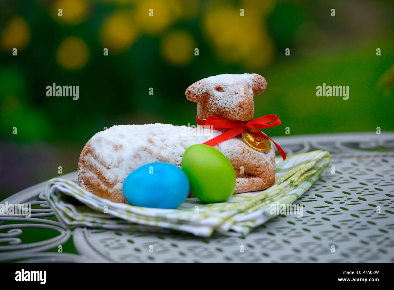 Easter lamb and Easter Eggs Stock Photo Alamy