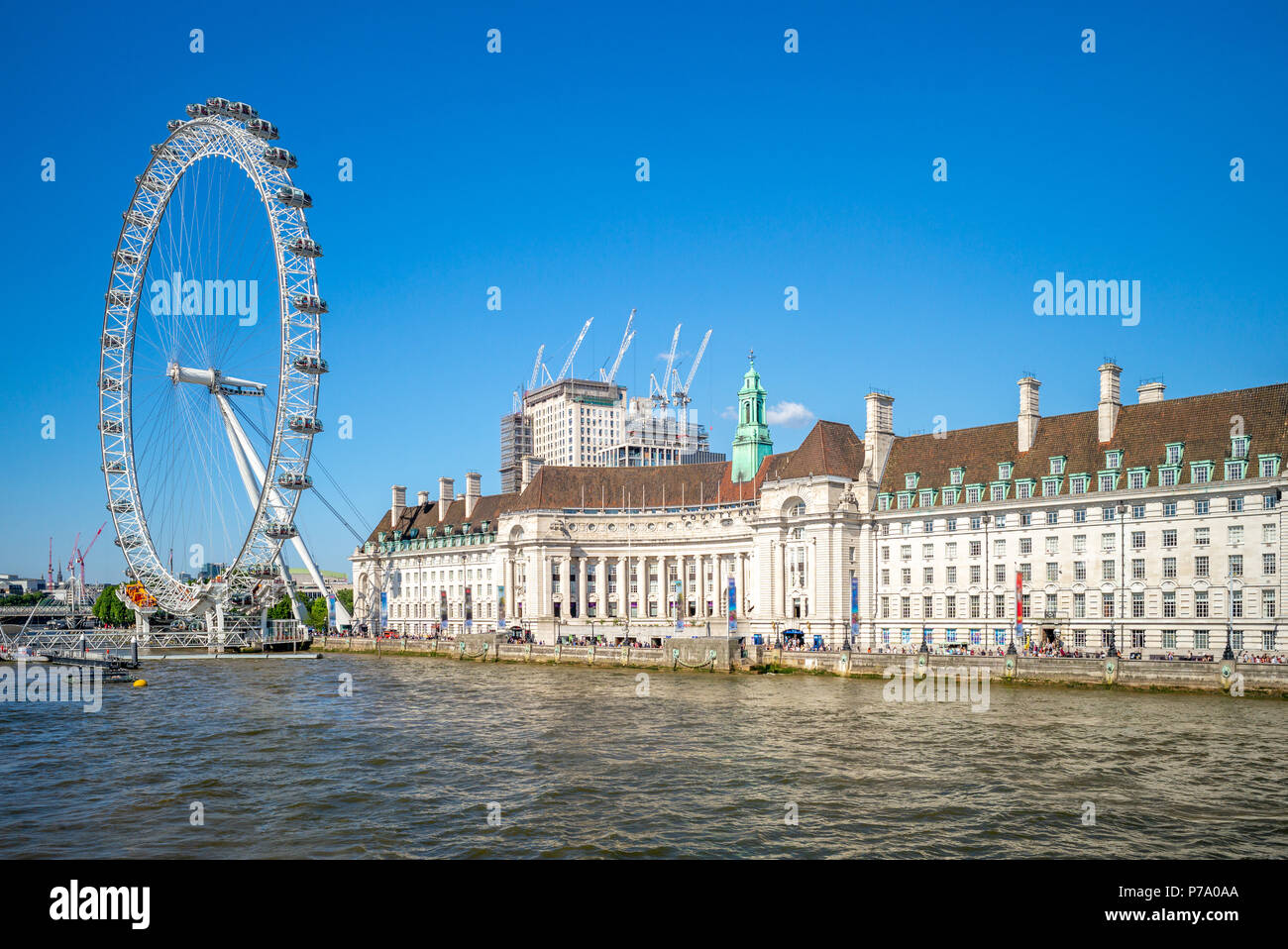 riverbank of thames river in london Stock Photo