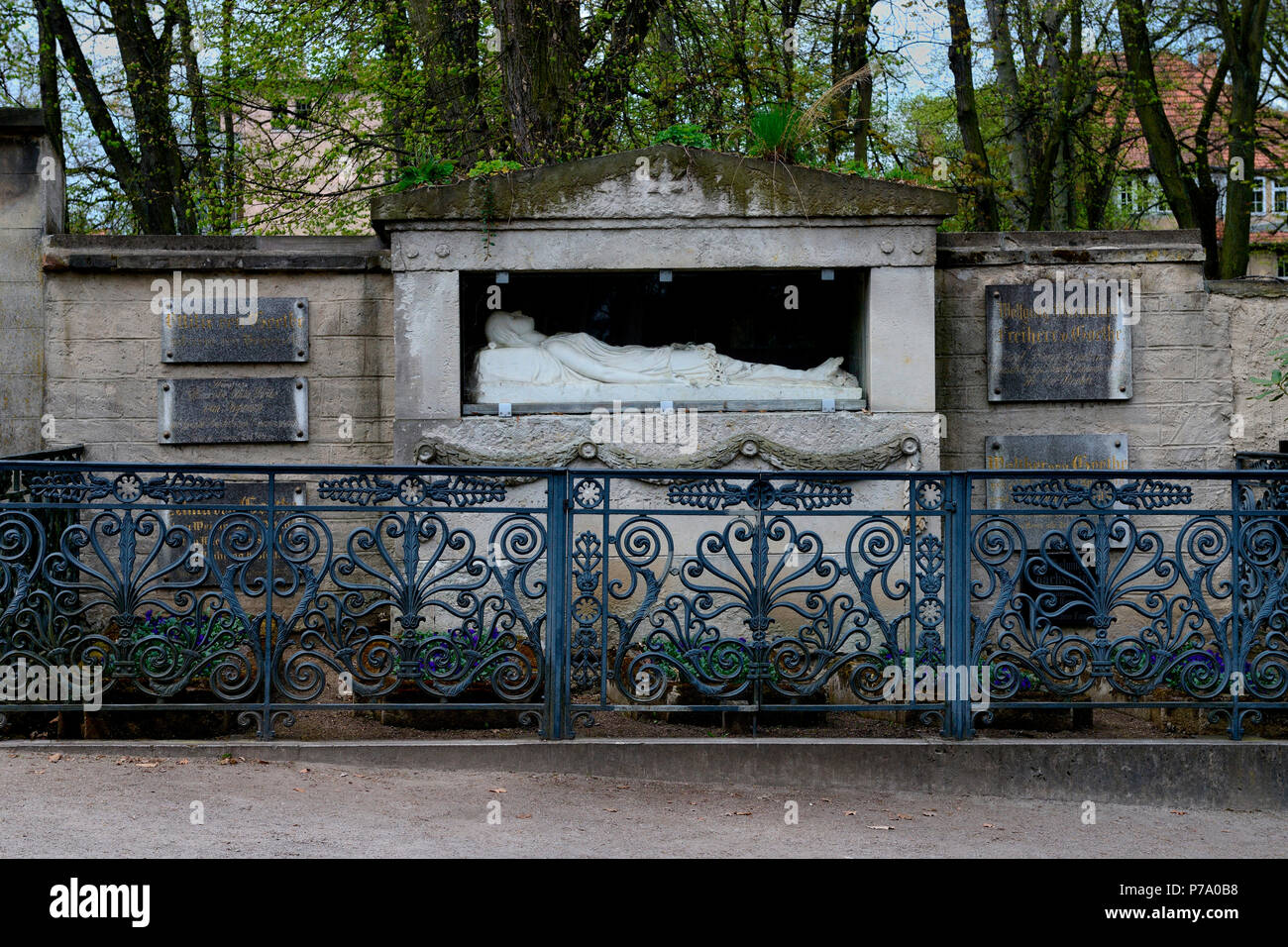 Grabstaette der Familie Goethe, Historischer Friedhof, Weimar, Thueringen, Deutschland, Europa Stock Photo