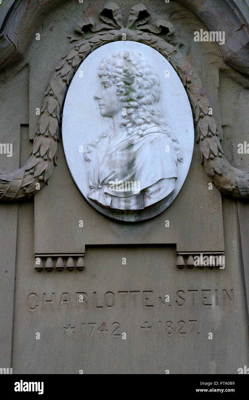 Grabstaette der Charlotte von Stein, Historischer Friedhof, Weimar, Thueringen, Deutschland, Europa Stock Photo