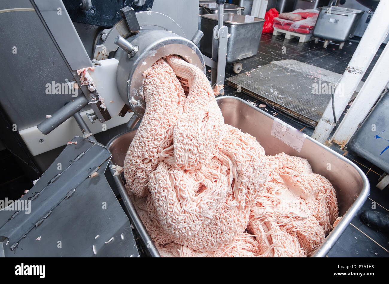 Grinding sausage outlet