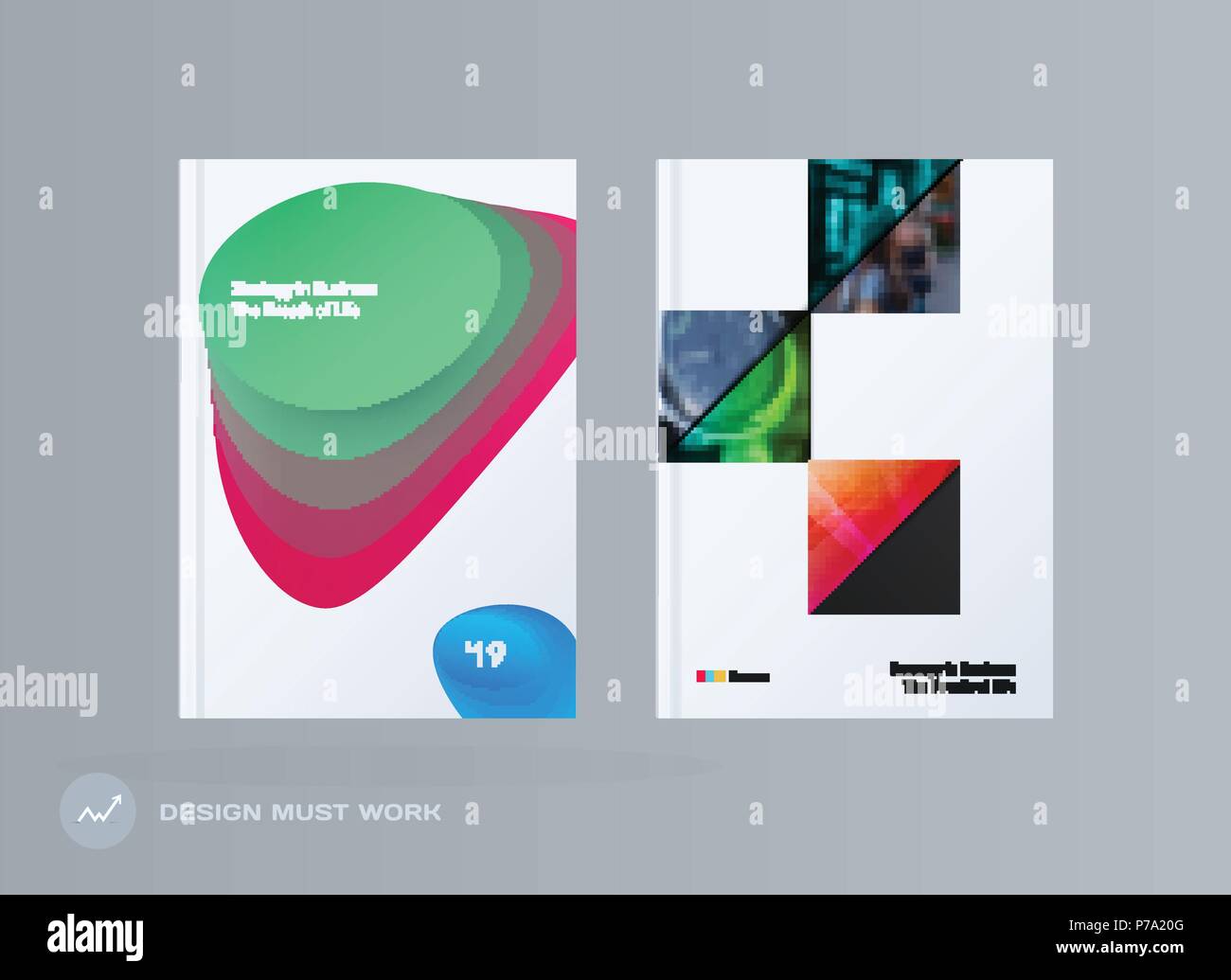 Brochure design liquid template. Colourful modern abstract set, annual report with fluid shapes for branding. Stock Vector