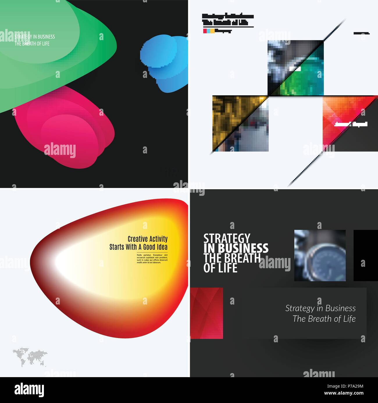 Set Of Modern Design Abstract Templates Creative Business