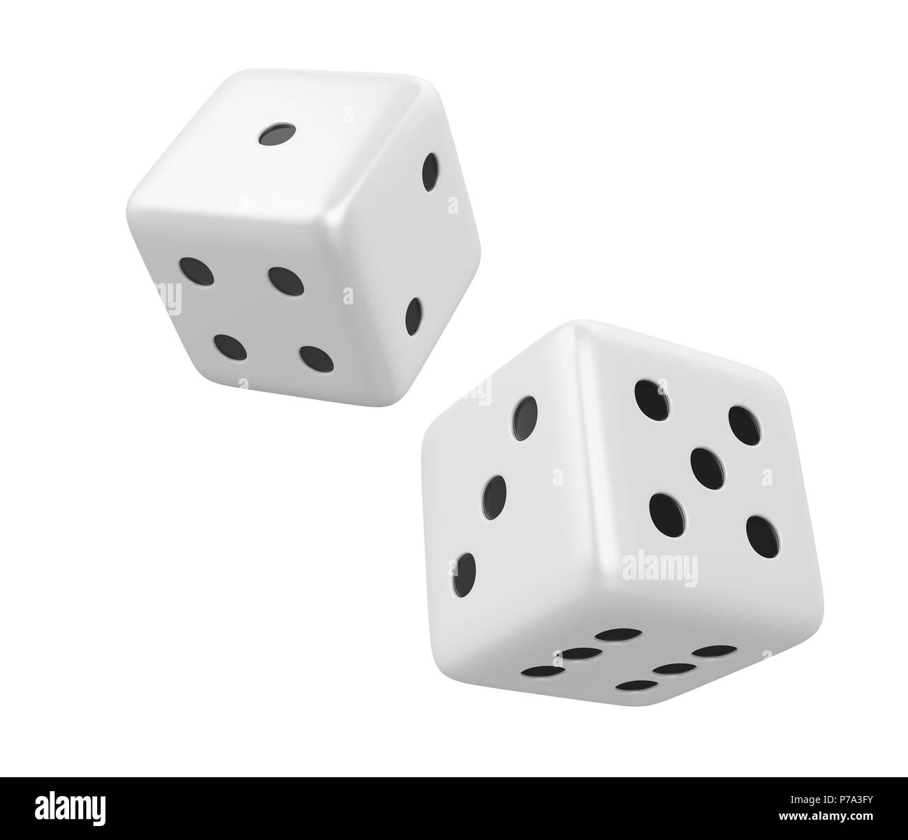 Two Dices Isolated Stock Photo Alamy