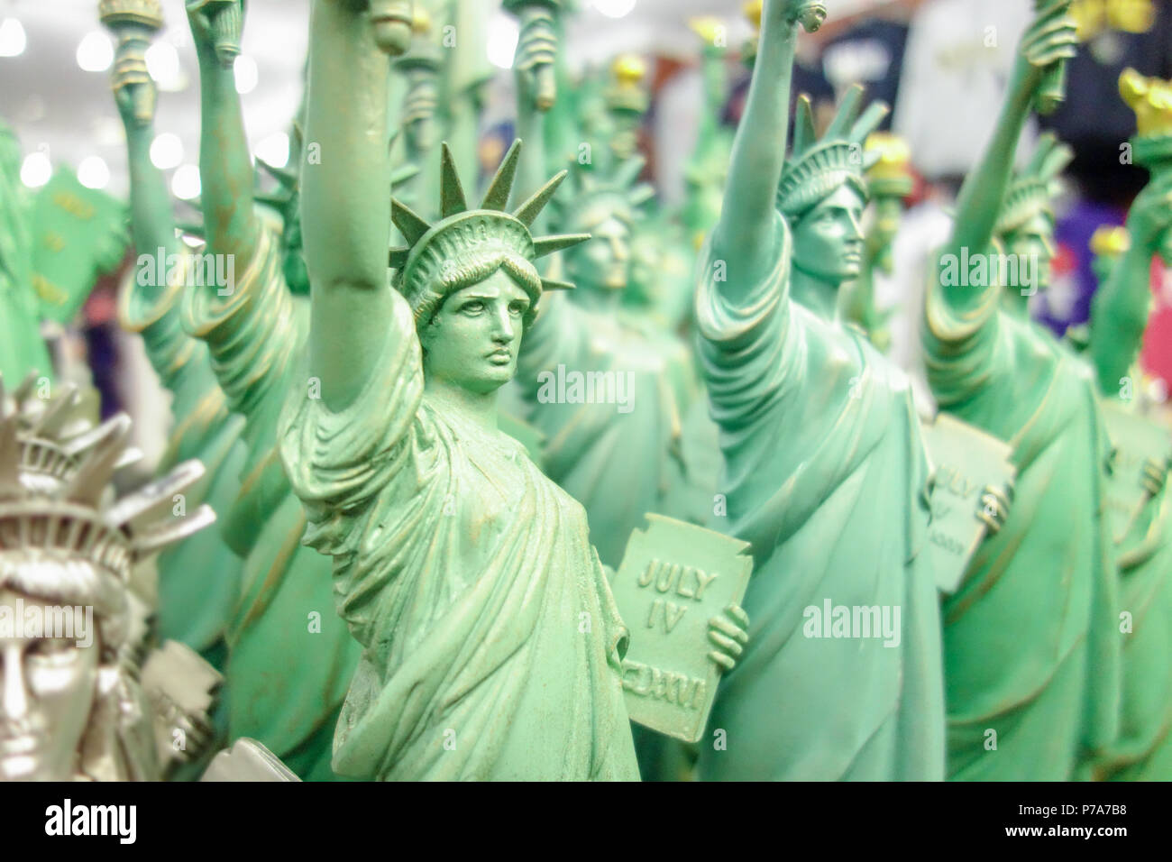 fun kitschy statue of liberty travel toy figurines at manhattan new