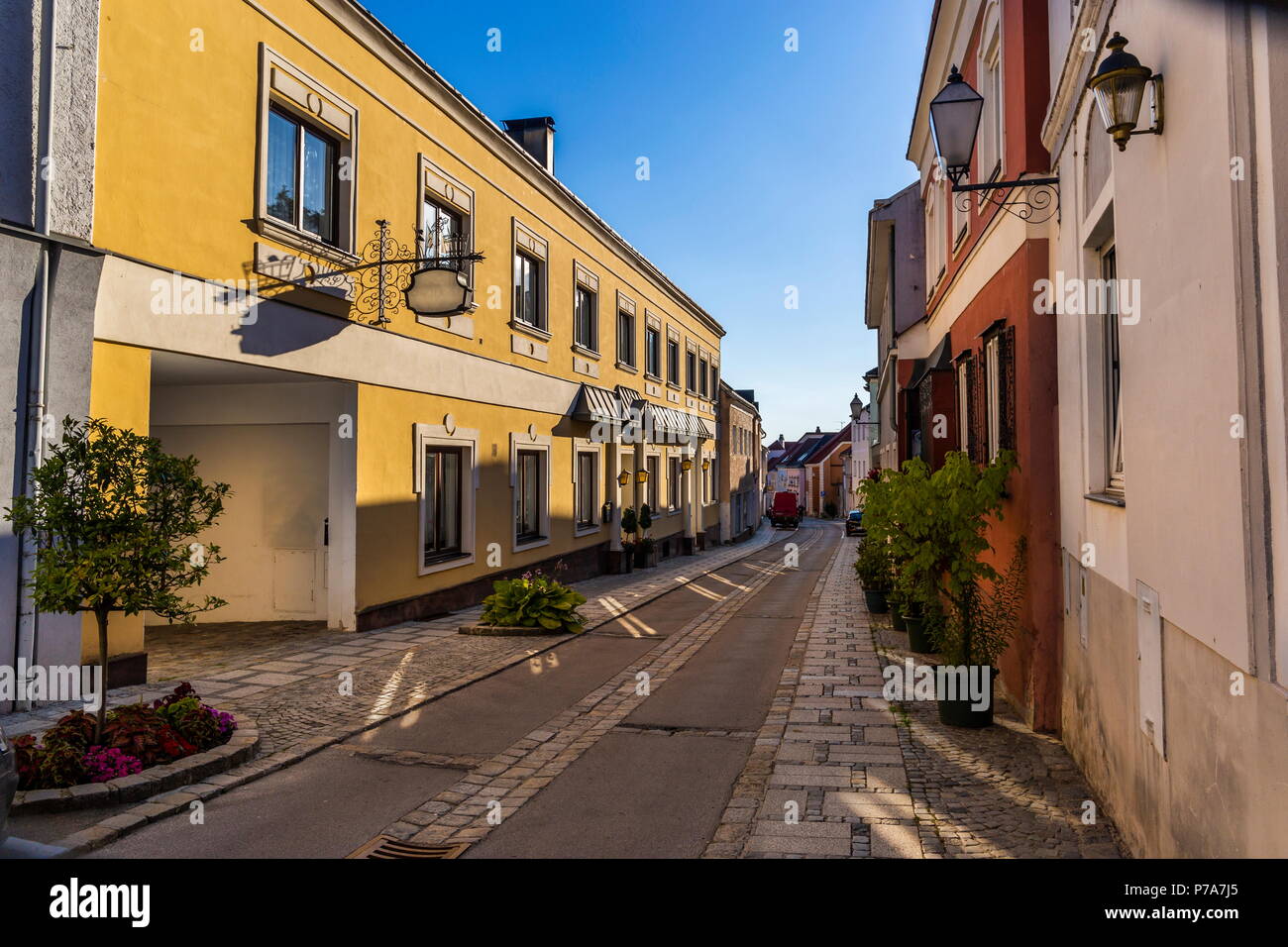 Street in Melk town in Austria Stock Photo