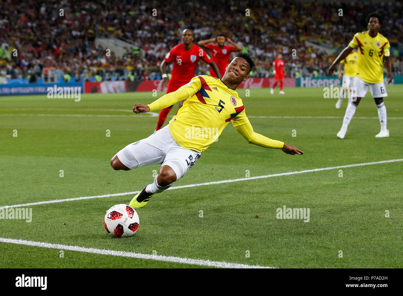 Moscow, Russia. 3rd July, 2018. Wilmar Barrios of Colombia during the 2018 FIFA World Cup Round of 16 match between Colombia and England at Spartak Stadium on July 3rd 2018 in Moscow, Russia. (Photo by Daniel Chesterton/phcimages.com) Credit: PHC Images/Alamy Live News Stock Photo