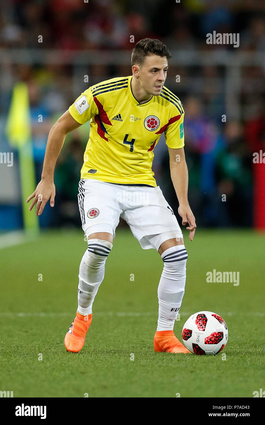 Moscow, Russia. 3rd July, 2018. Santiago Arias of Colombia during the 2018 FIFA World Cup Round of 16 match between Colombia and England at Spartak Stadium on July 3rd 2018 in Moscow, Russia. (Photo by Daniel Chesterton/phcimages.com) Credit: PHC Images/Alamy Live News Stock Photo