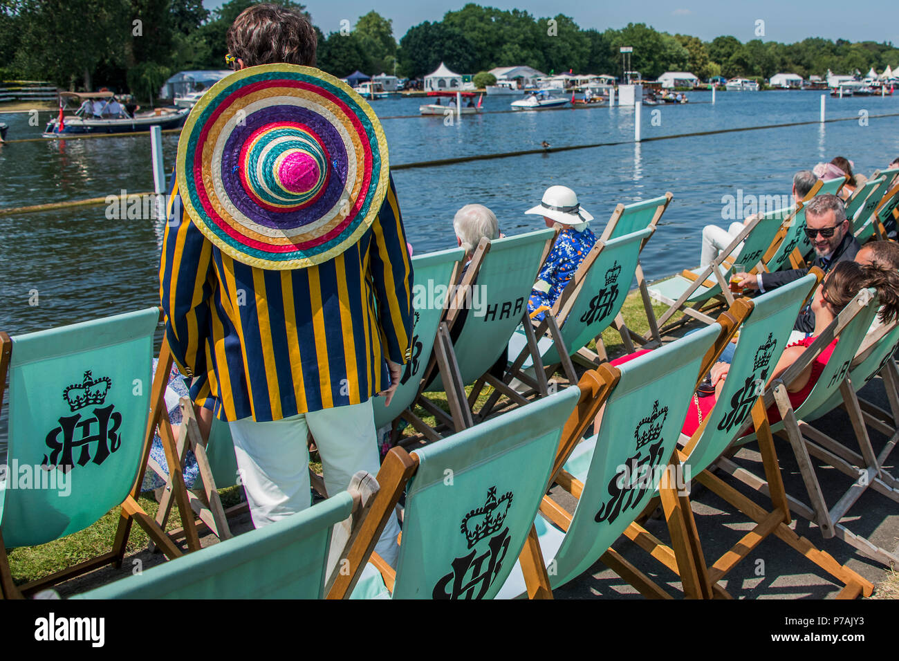 Henley on Thames, UK. 5th July, 2018. Henley Royal Regatta. Credit: Guy Bell/Alamy Live News Stock Photo