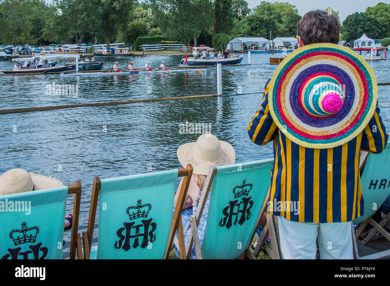Henley on Thames, UK. 5th July, 2018. Henley Royal Regatta. Credit: Guy Bell/Alamy Live News Stock Photo