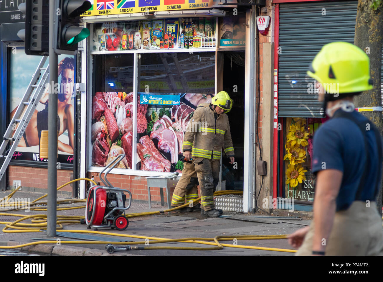Leicester, UK. 5th July 2018. Leicester UK, Narborough Road, butchers
