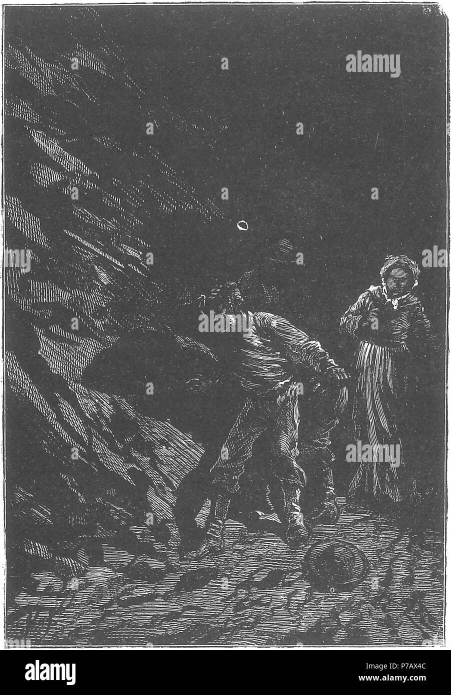 English Original Engraved Illustration For The Novel Les - 