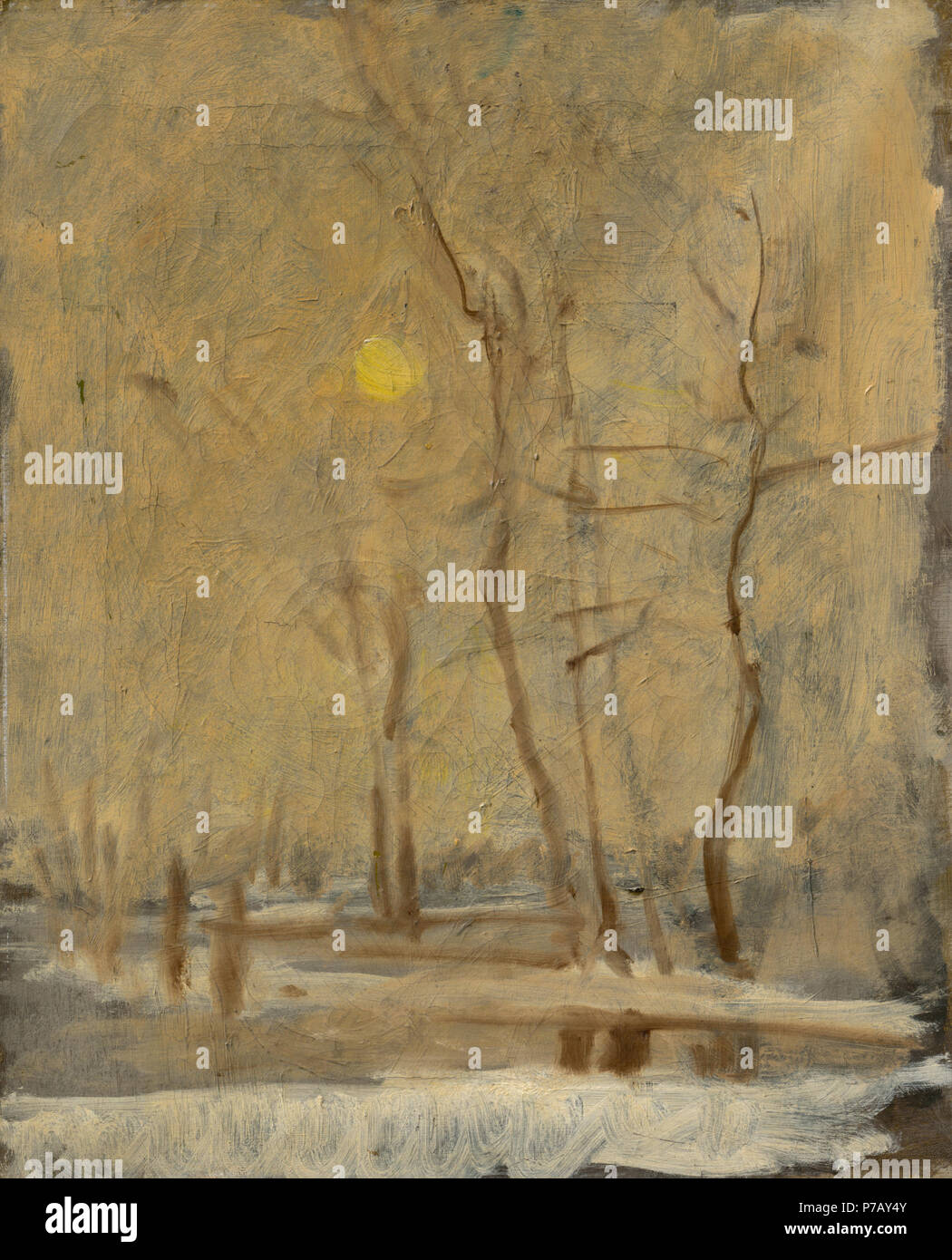 50 Ladislav Mednyánszky - Winter Sun in a Landscape with a Brook. Motif from Strážky - O 5142 - Slovak National Gallery Stock Photo