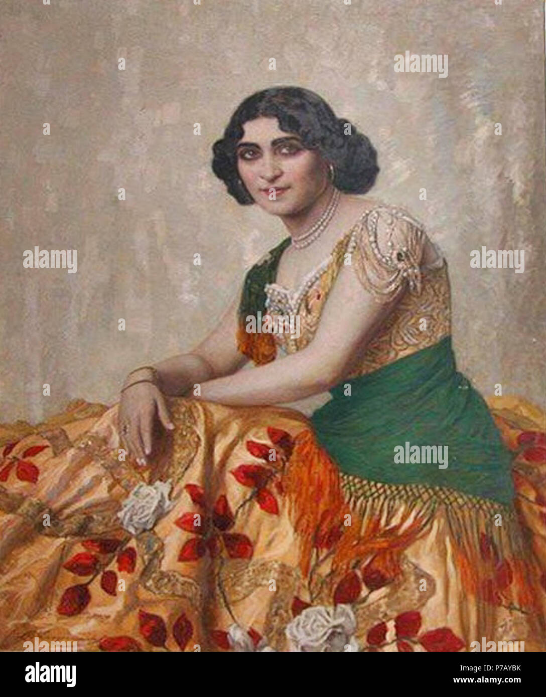 . German Bildnis einer Dame in spanischem Kostüm Portrait of a lady in Spanish costume N/A 53