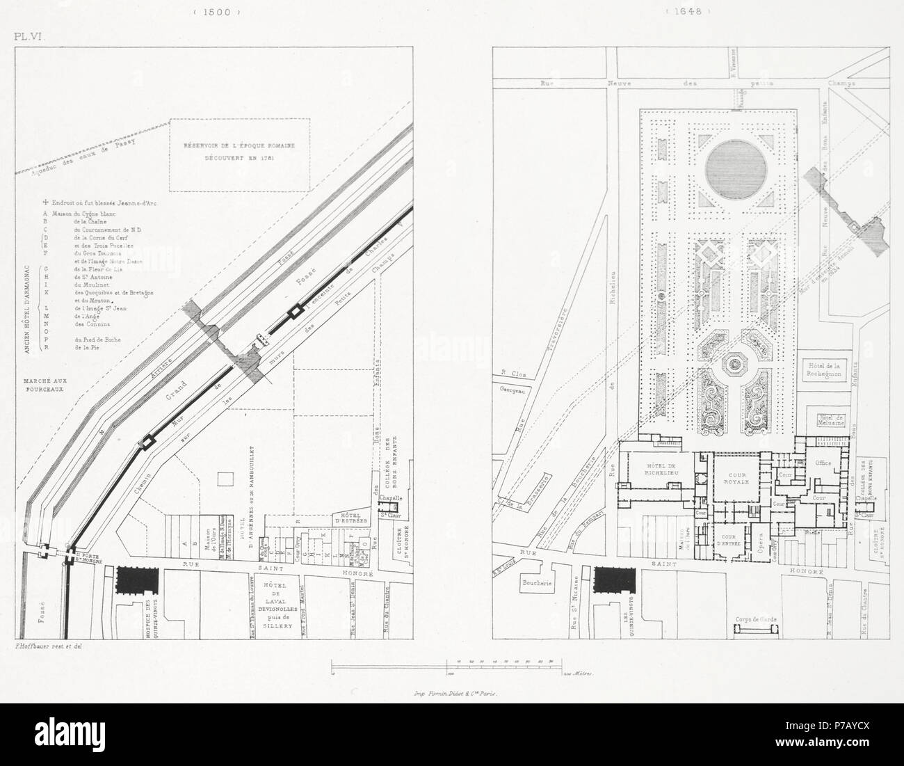 . Le Palais Royal et ses environs, 1500 & 1648 . Two plans of the ...