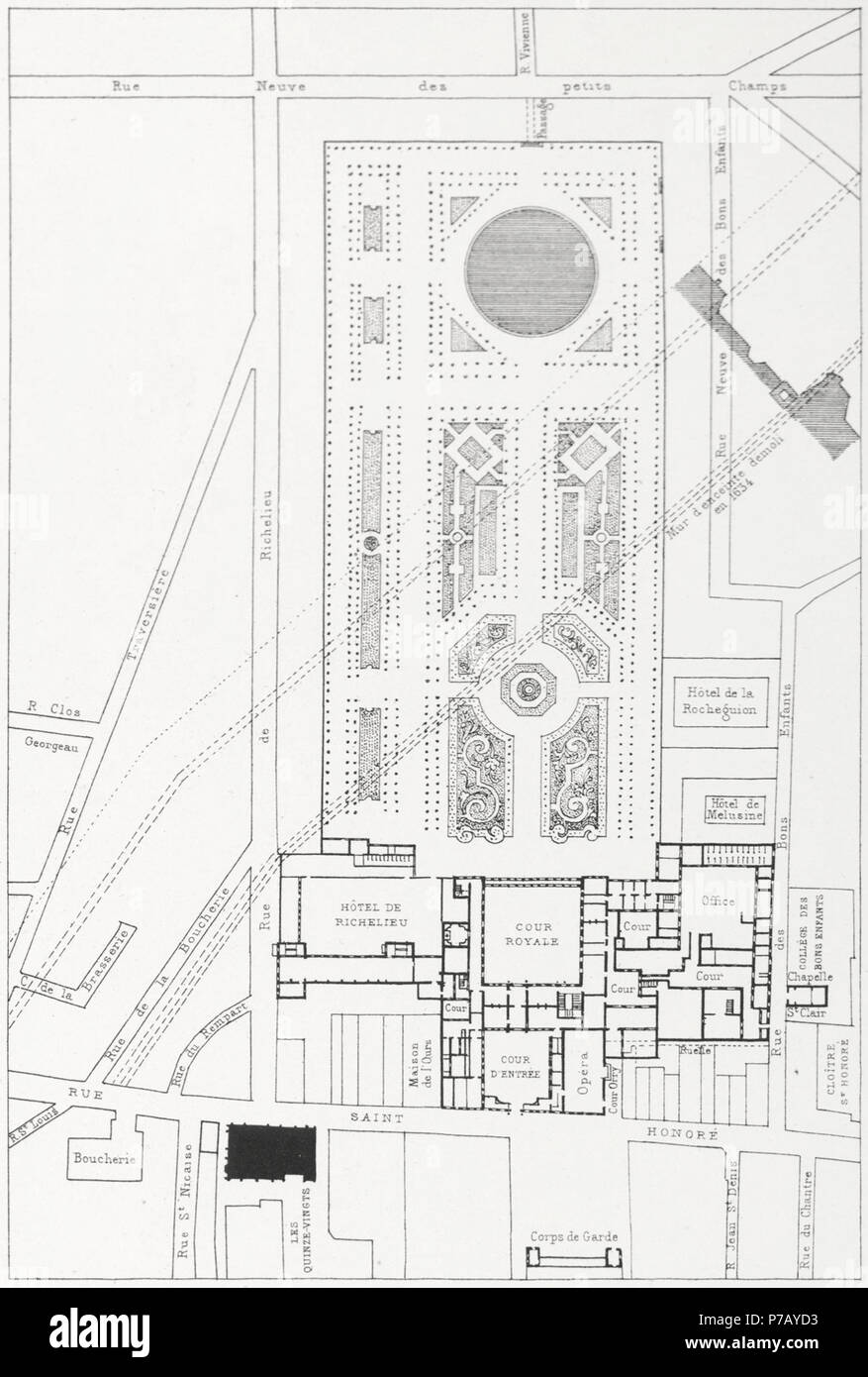 . Le Palais Royal et ses environs, 1648 . Plan of the Palais Royal and ...