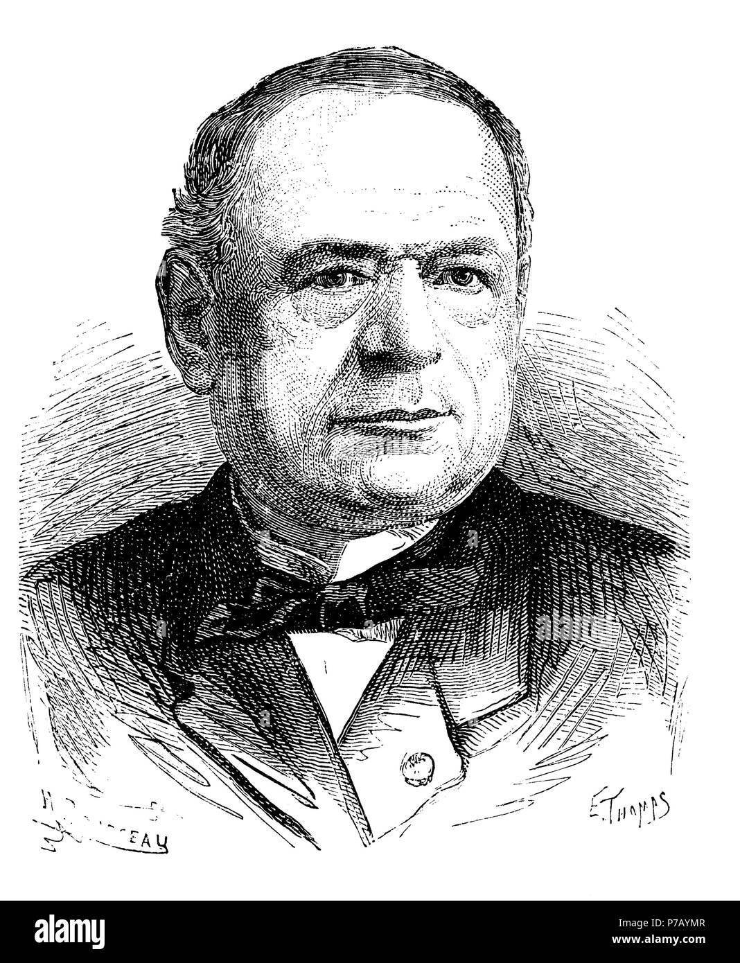 Moritz Hermann von Jacobi (1801-1874), ingeniero y físico alemán, descubridor de la galvanoplastia. Grabado de 1873. Stock Photo