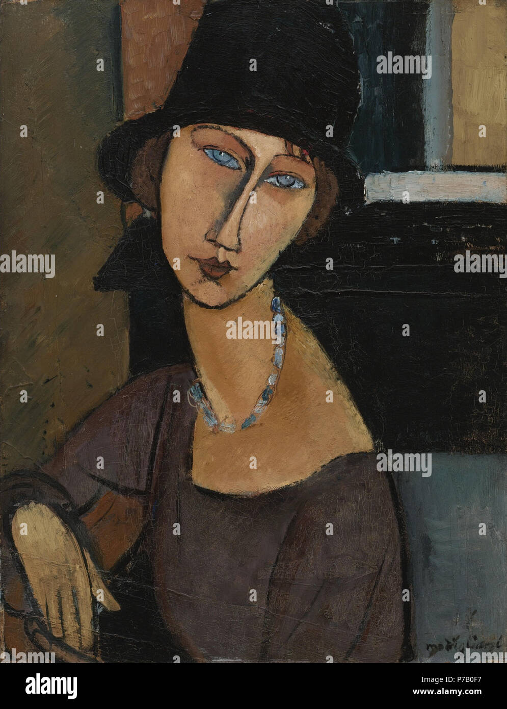 58 Jeanne Hébuterne (au chapeau) by Amedeo Modigliani Stock Photo
