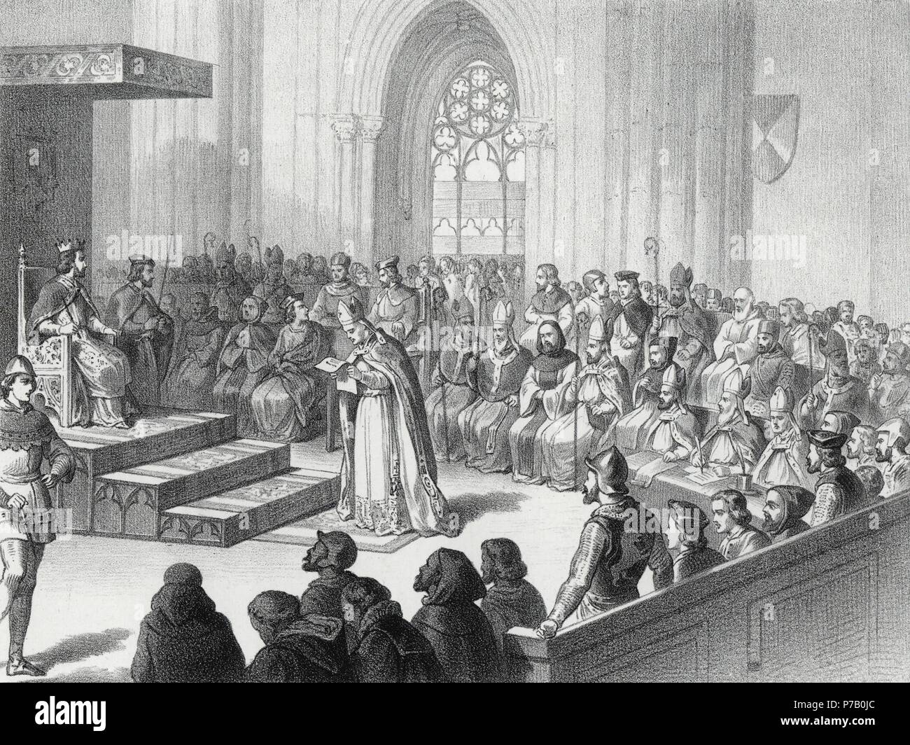 Historia. Tercer Concilio de Toledo en el año 589 presidido por el rey