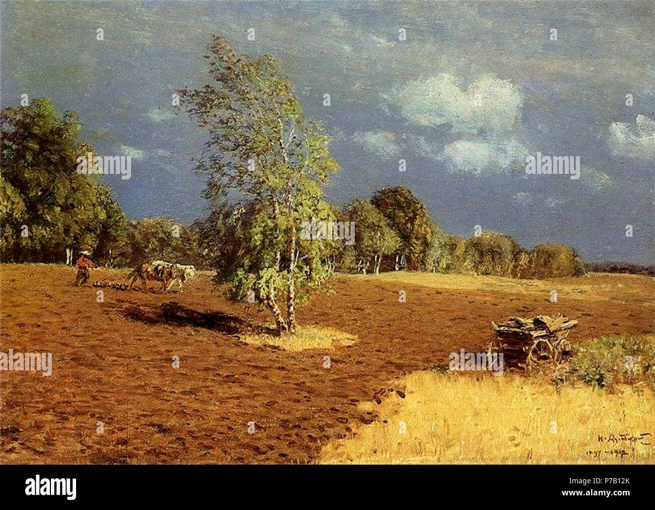 English: After the Storm. 1897. :  . 1897.   Radishchev Art Museum      Native name      . .   Parent institution The Ministry of Culture of the Russian Federation  Location Saratov, Russia  Coordinates 51° 31 53.12 N, 46° 02 18.71 E   Established 1878  Web page www.radmuseumart.ru  Authority control  : Q1270949 VIAF:156600059 ISNI:0000 0001 2192 3988 ULAN:500308804 LCCN:n84049933 GND:660035-9 WorldCat    . 1897 59 Nikolay Dubovskoy Posle grozy 1897 Stock Photo