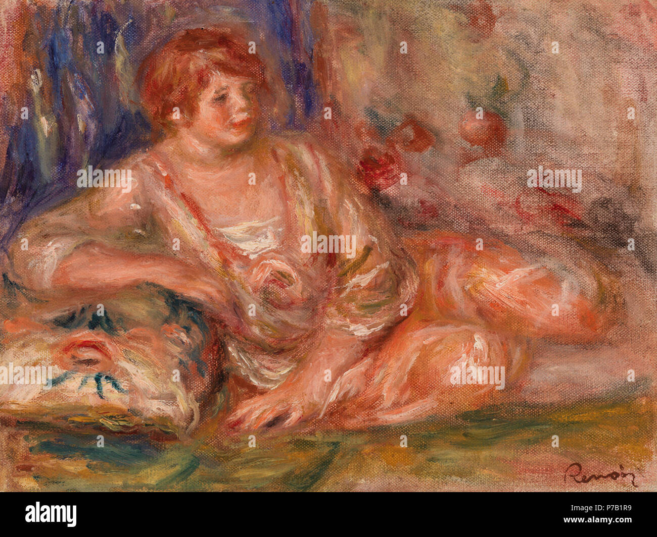 62 Pierre-Auguste Renoir - Andrée in Pink, Reclining (Andrée en rose étendue) - BF921 - Barnes Foundation Stock Photo