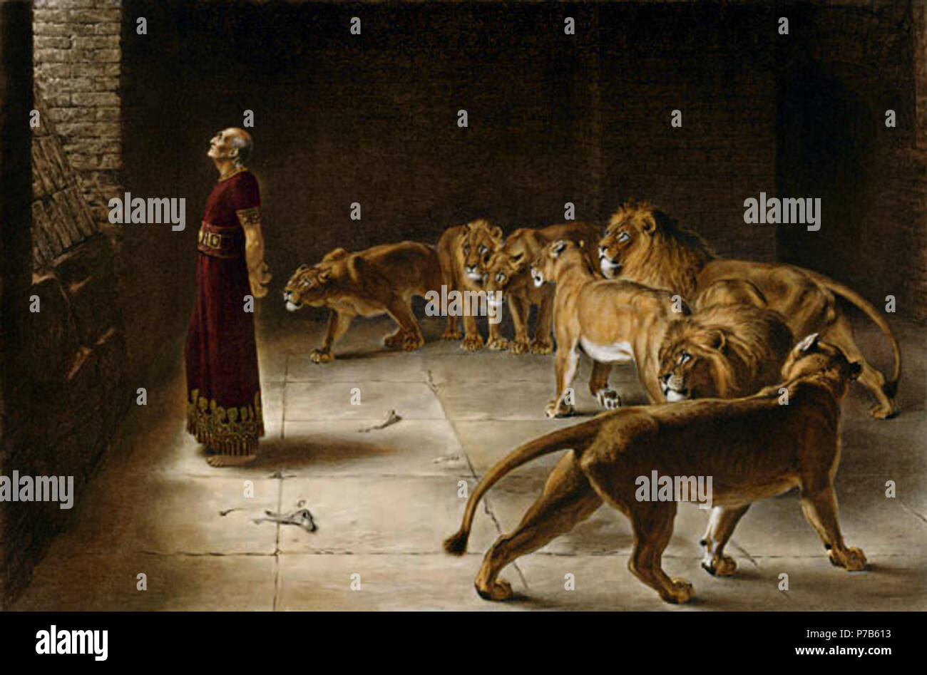 Tableau Toile "Daniel Dans La Fosse Aux Lions" 1893 - Imprimé Encadré, Prêt à Accrocher